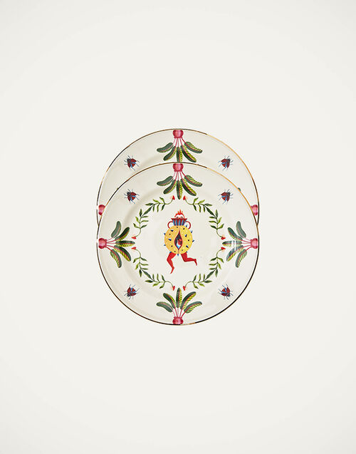 La DoubleJ Dessert Plates Set of 2 Citrus Scarabs DIS0063CER001HLE0002