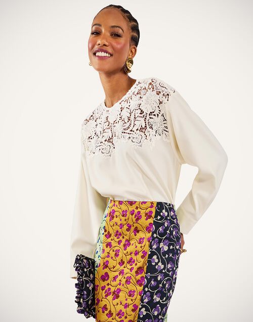 La DoubleJ Glow Home Top Solid Ecru SHI0154WOL035SOLIDBR05