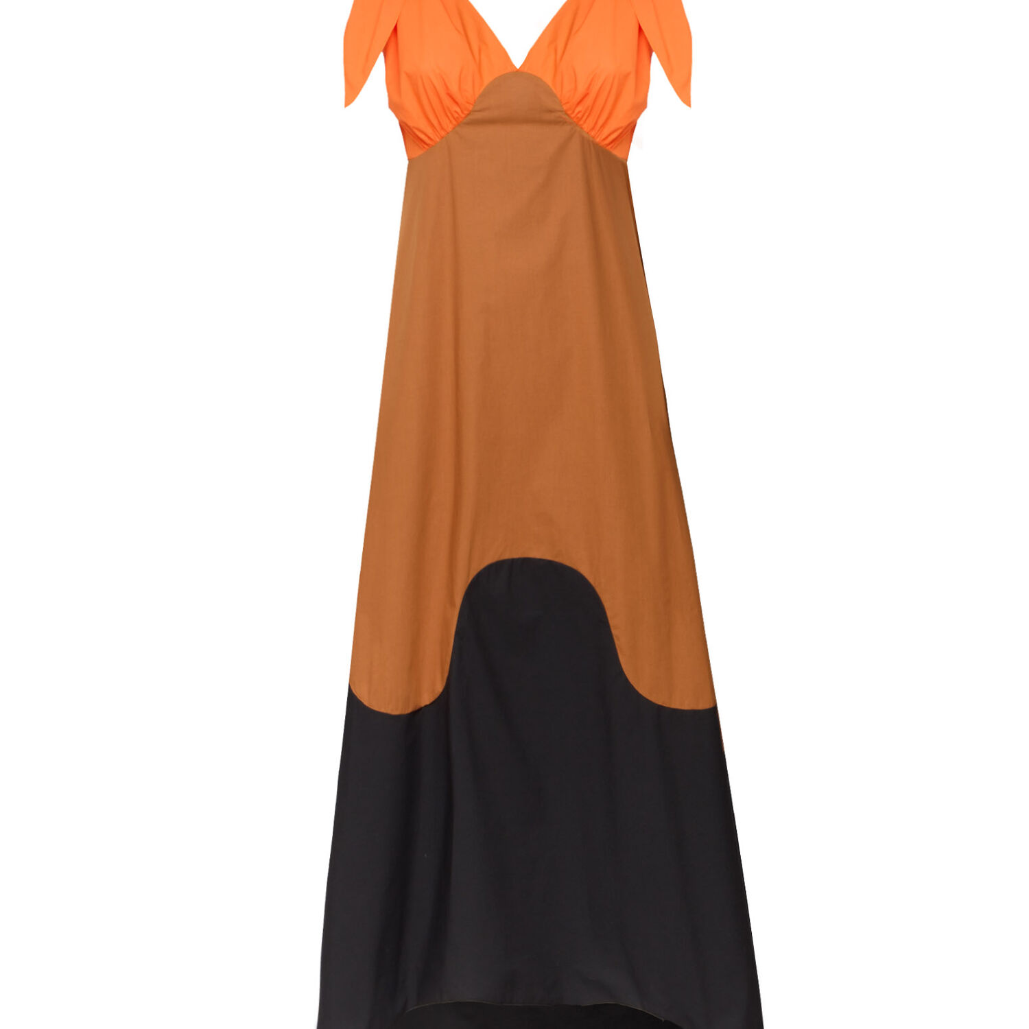 La Doublej High Tide Dress In Color Block Corallo