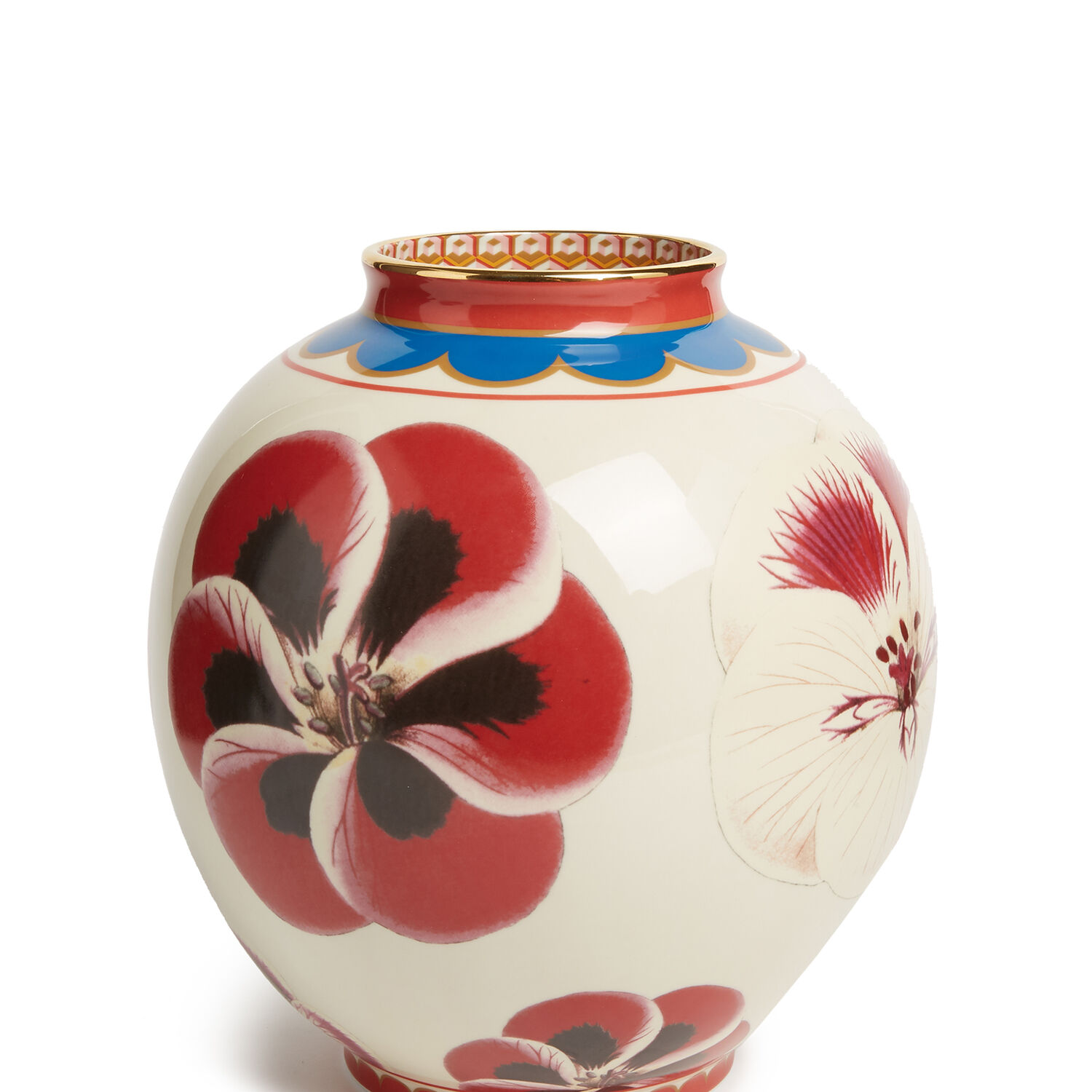 La Doublej Bubble Pansy-print Porcelain Vase In Pansy