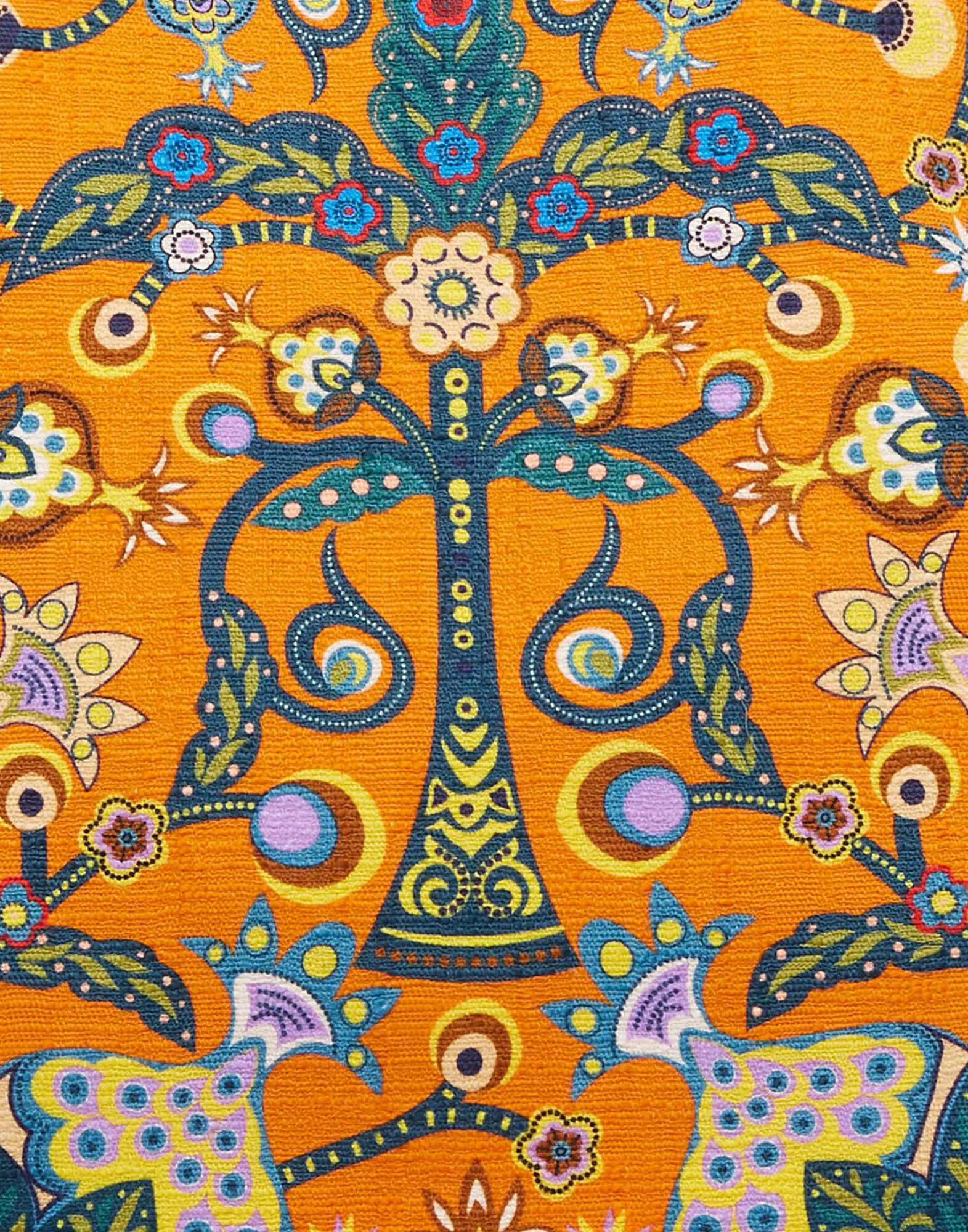 LaDoubleJ Reversible Tote Tree Of Life Arancio BAG0022COT005TFL0002