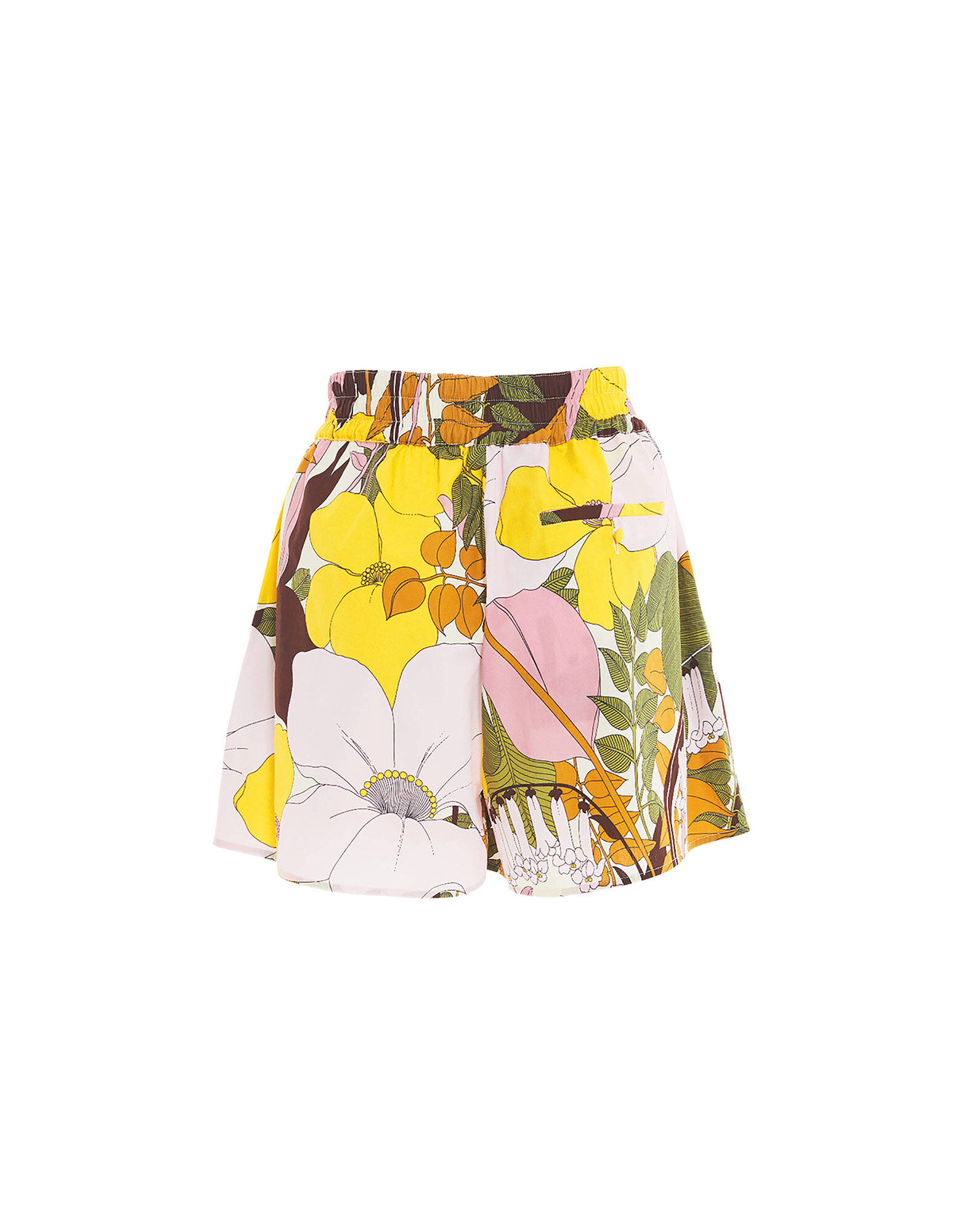 La DoubleJ Pull-Up Shorts Big Flower Rose TRO0059COT039BFL03PI01