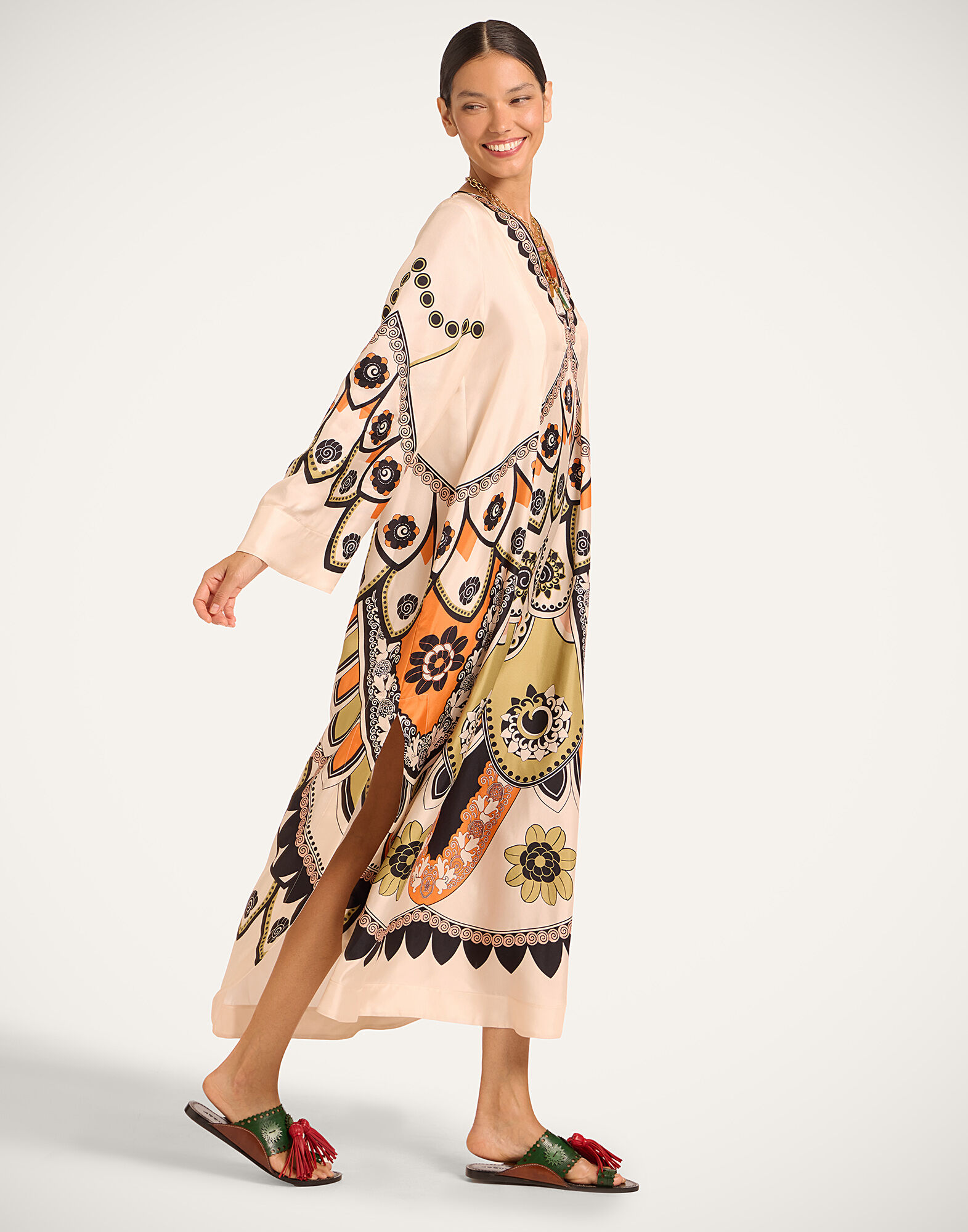 La DoubleJ Twin Flame Dress Plume Plac&eacute;e Ivory DRE1022SIL029PLU03WH04