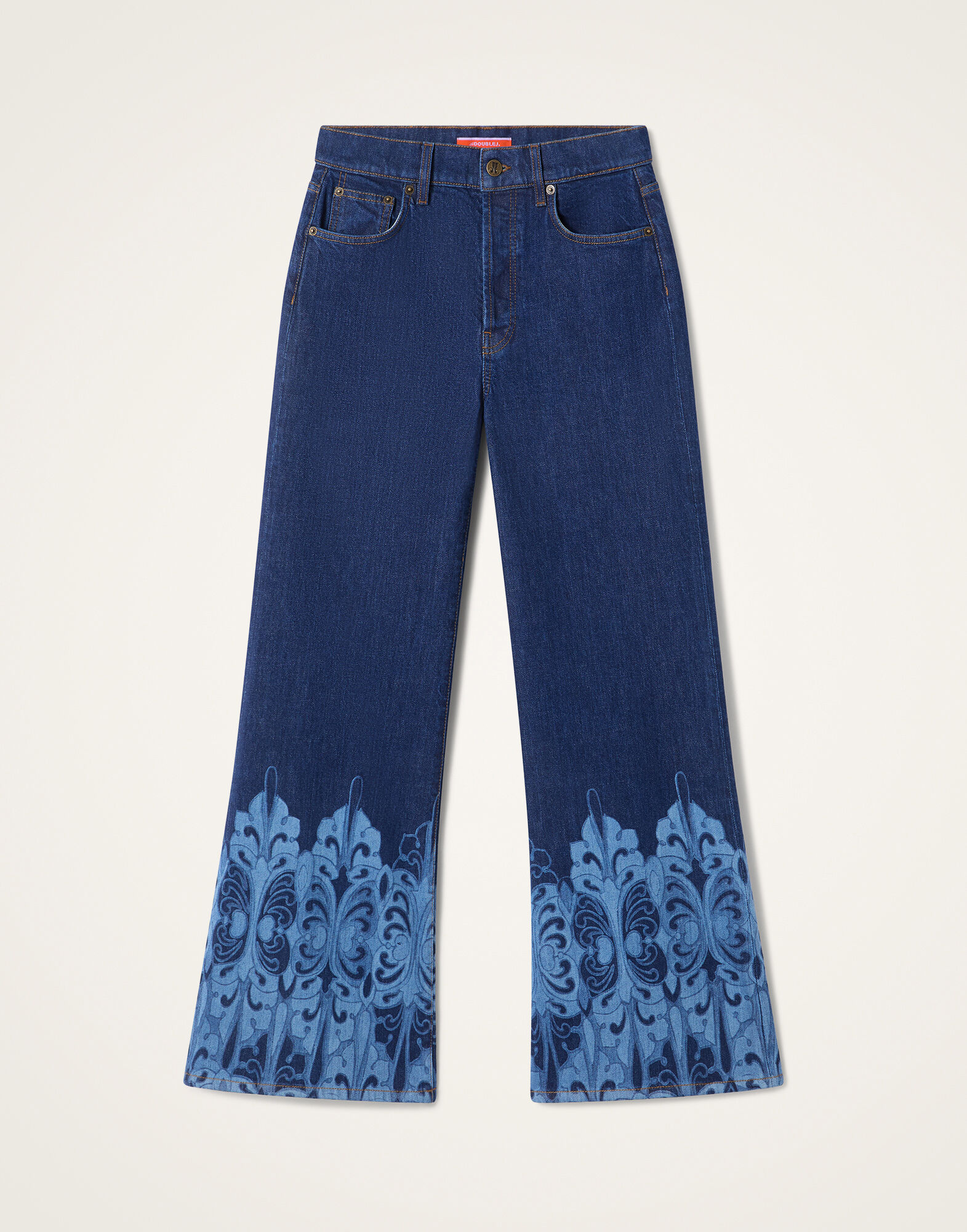 La DoubleJ The Cropped Flare Jean Cocoon Plac&eacute;e Indigo TRO0202DEN015COC02BU15