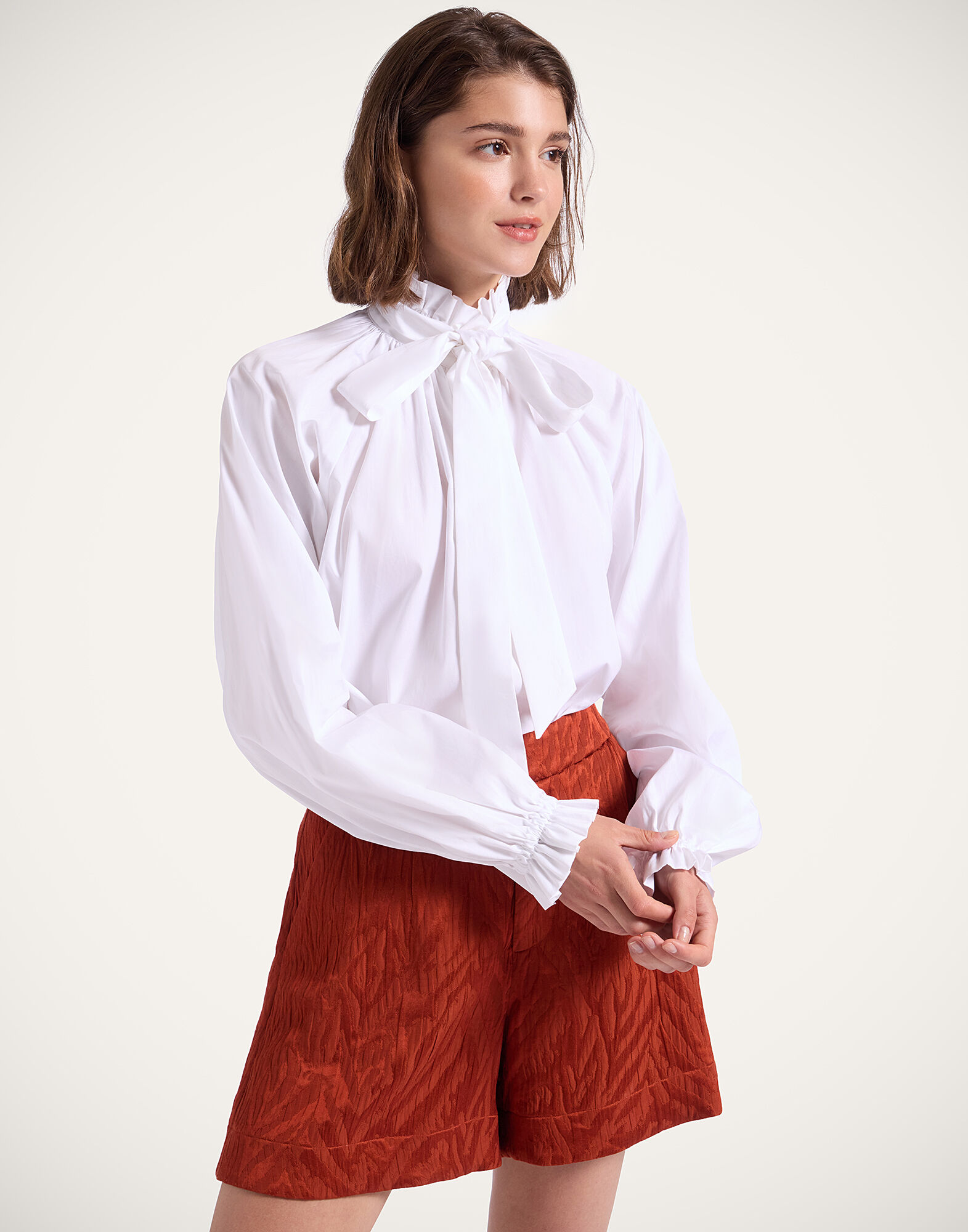 Cerere Blouse in Solid White for Women | La DoubleJ