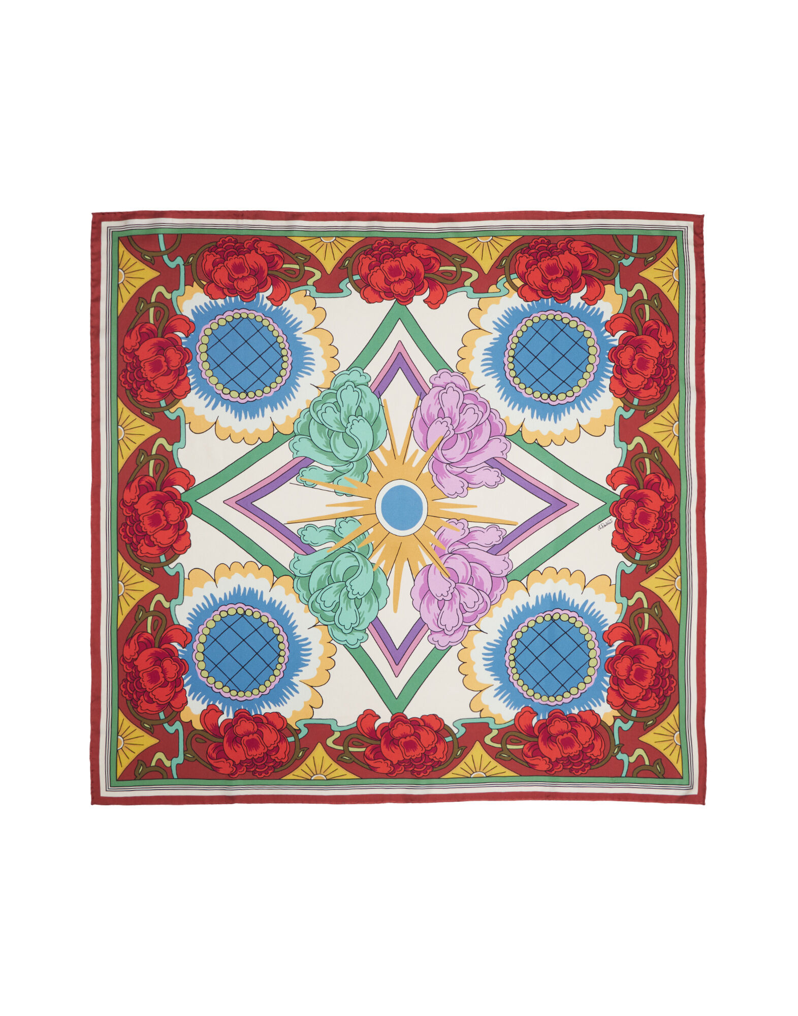 La DoubleJ Scarf Double (90X90) Taormina Plac&eacute;e Ivory SCA0039SIL006LRT01WH04