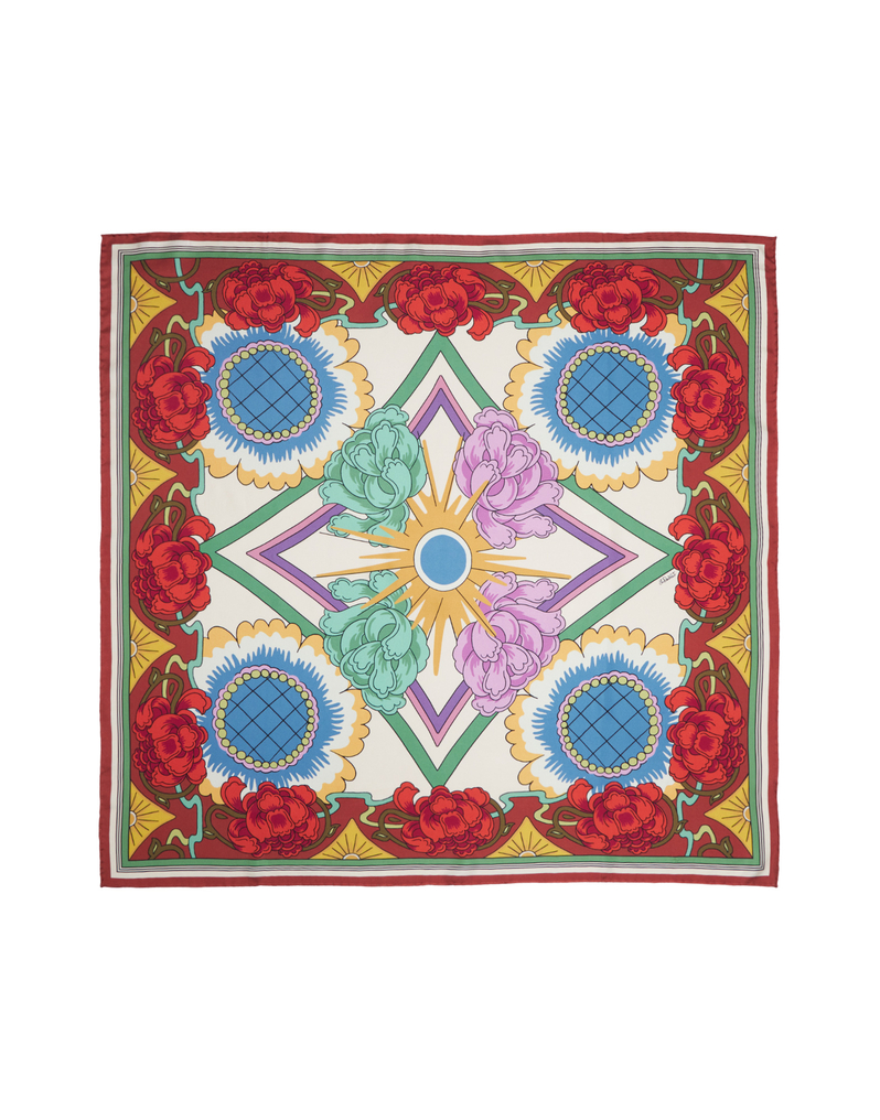 La DoubleJ Scarf Double (90X90) La DoubleJ Scarf Double (90X90) Taormina Placée Ivory SCA0039SIL006LRT01WH04