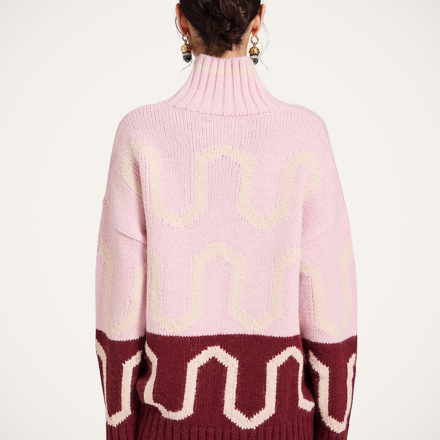  La Doublej Knitwear Women - Comber Turtleneck Multicolor Pink & Burgundy S 46% Acrylic 34% Alpaca Wool 14% Polyamide 6% Polyester 