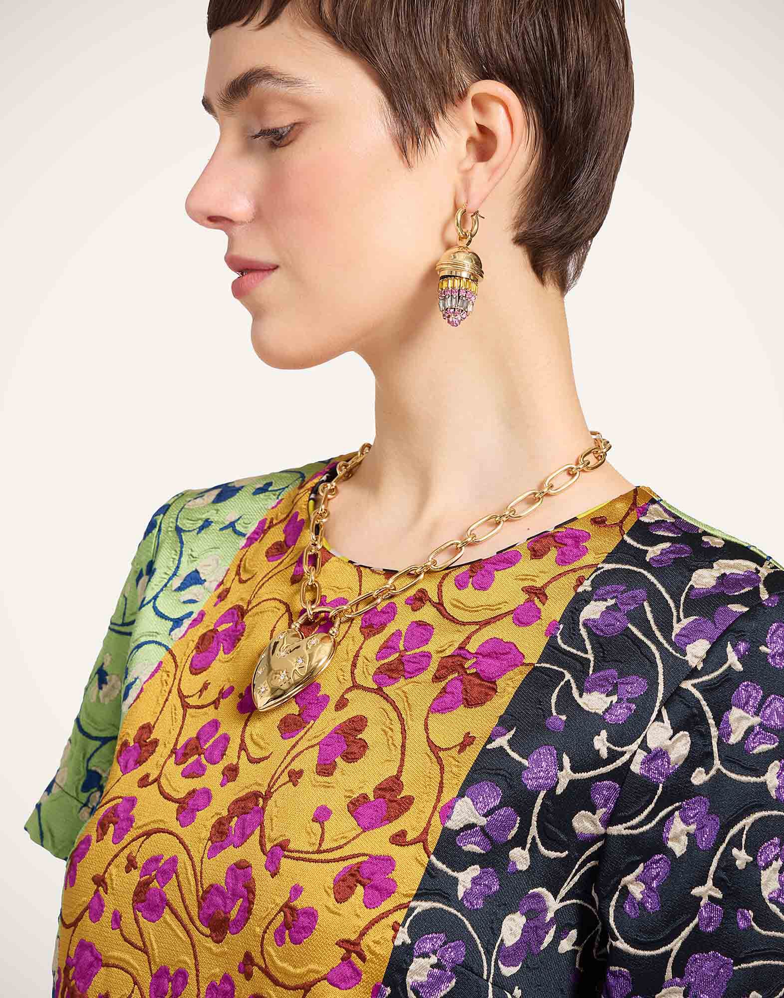 La DoubleJ Mini Swing Dress Honeysuckle Tricolor Yellow DRE0658JCQ129HNY03YE02