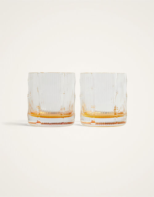 La DoubleJ Bamboo Tumbler Set Of 2 La DoubleJ Bamboo Tumbler Set Of 2 Solid Amber GLA0055GLS002SOLIDYE10