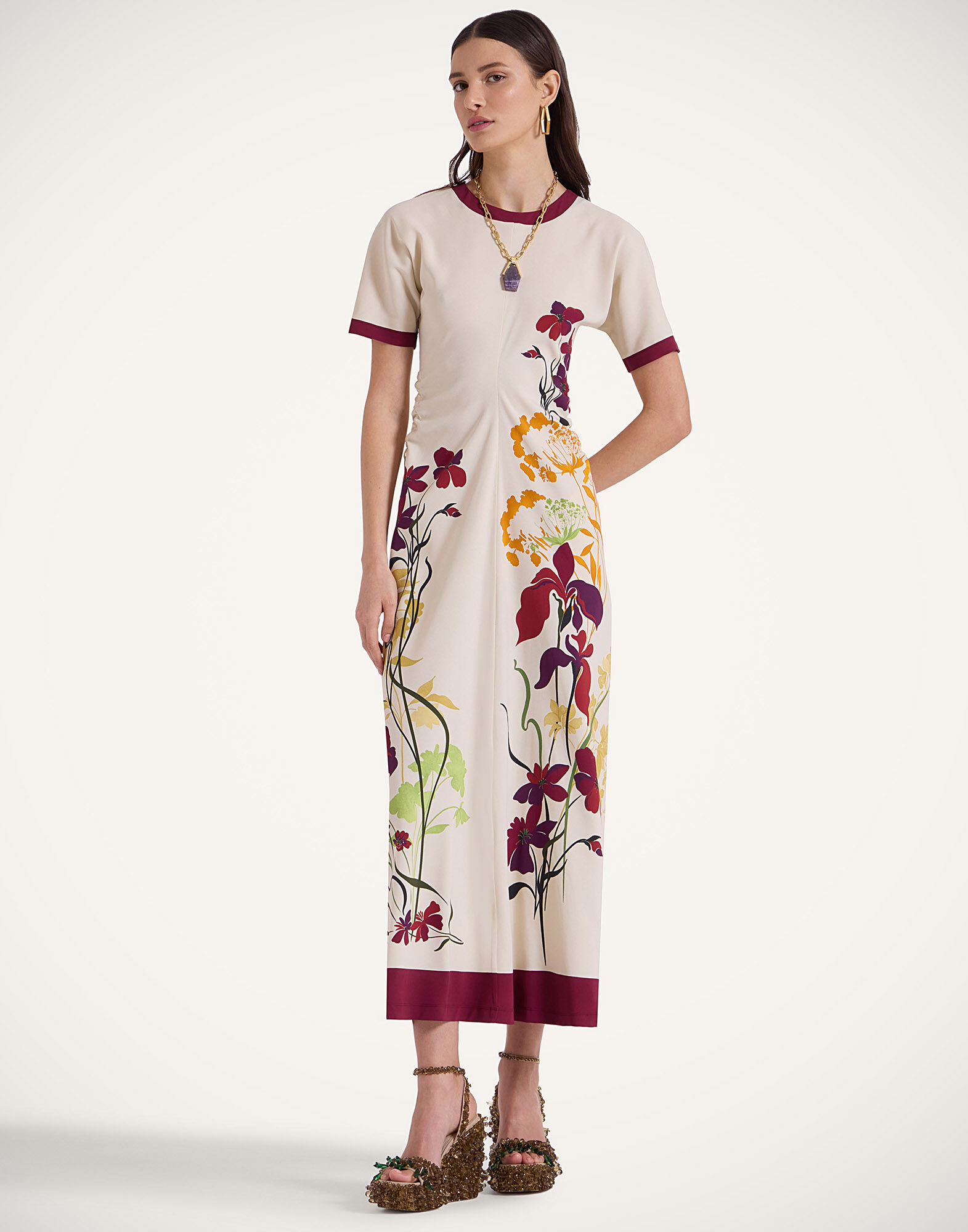 La DoubleJ Angelica Dress Corsage Plac&eacute;e Ivory DRE0379VIS011CRS01WH04