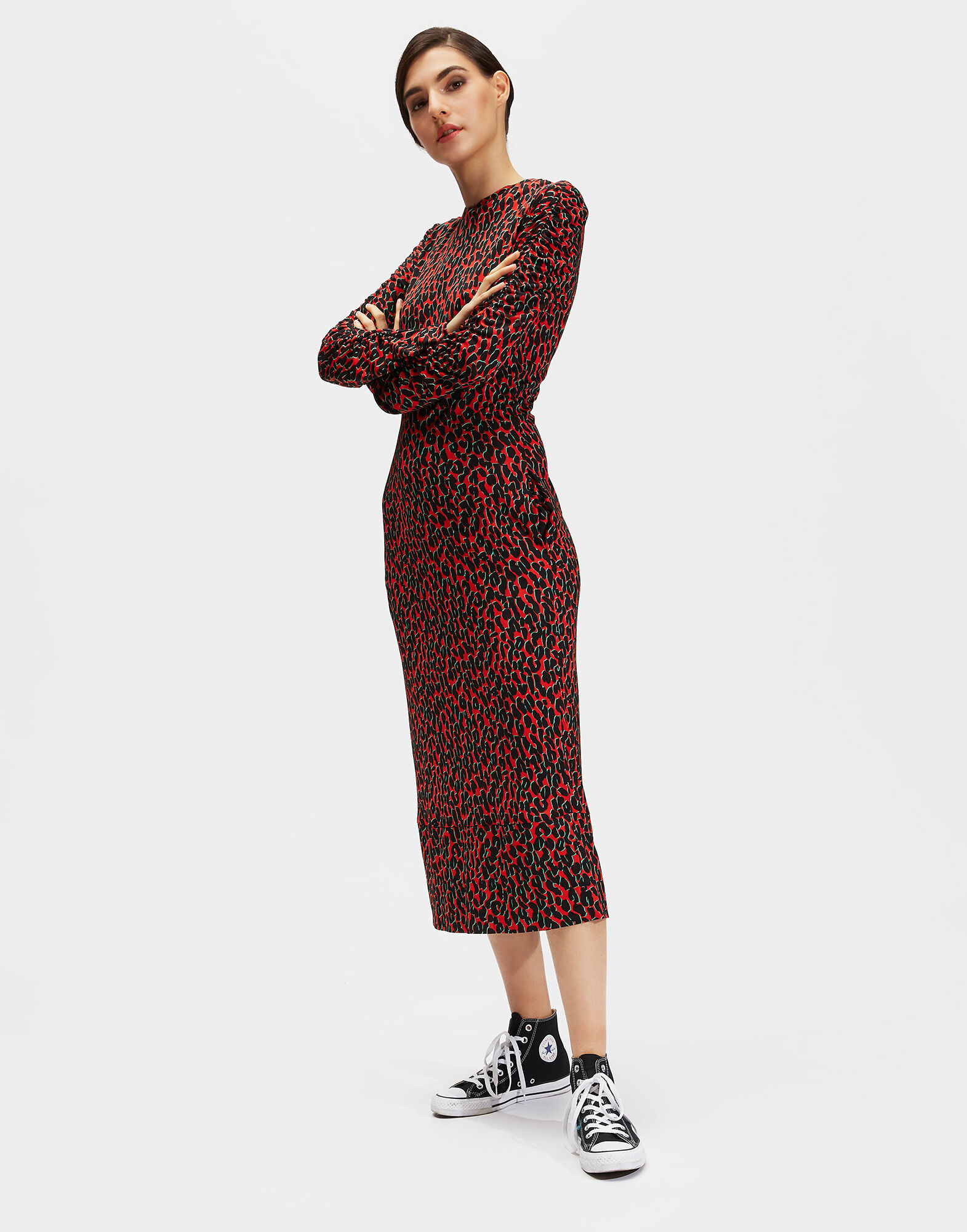 LaDoubleJ Tinder Dress Leopard Rosso DRE0098JER003LEO0002