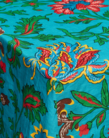 La DoubleJ Editions Large Tablecloth &#40;180x350&#41; Dragon Flower Turchese TBC0003LIN001DRA0005