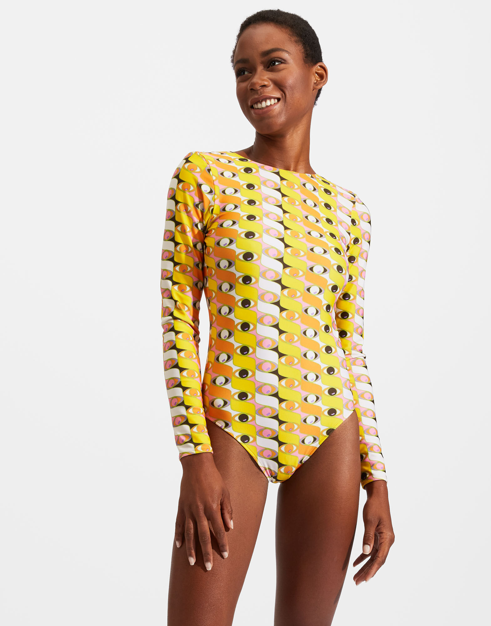 Yellow long sleeve swimsuit outlet