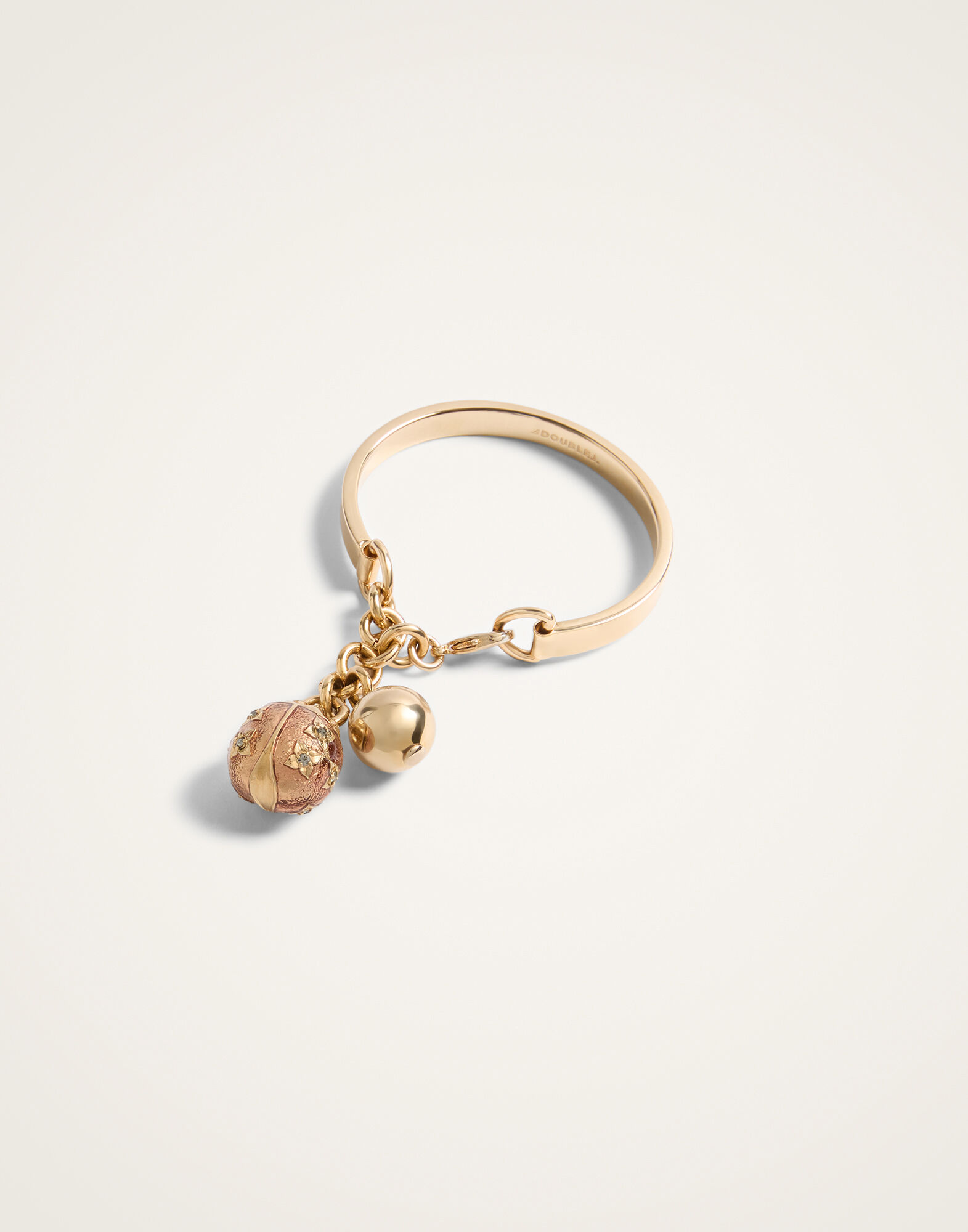 La DoubleJ Lady Scarab Bangle 24K Gold Plate & Rhinestone BAC0015MET002SOLIDPI01