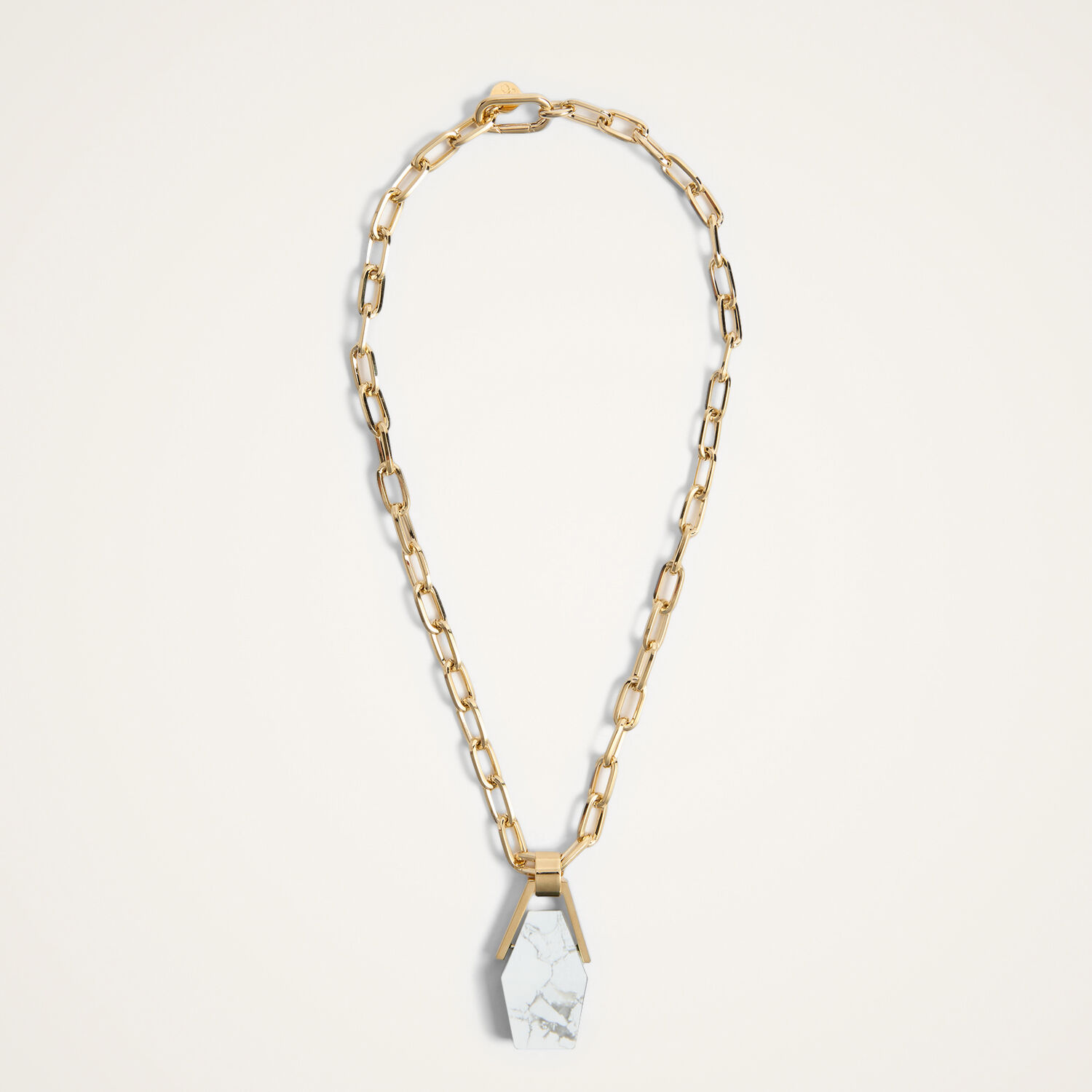  La Doublej Necklaces Women - Portal Necklace 24k Gold Plate & Howlite One Size 70% Brass 30% Howlite 