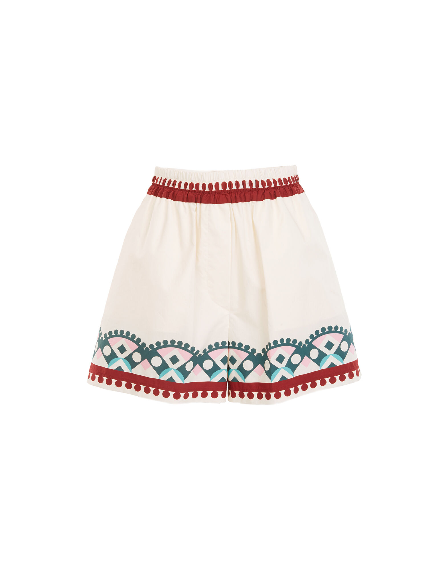 La DoubleJ Pull-Up Shorts Ruote Plac&eacute;e TRO0060COT015RUO0007