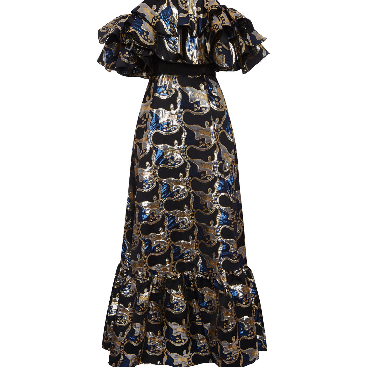 La Doublej Shazam! Metallic-finish Dress In Spritz Blue
