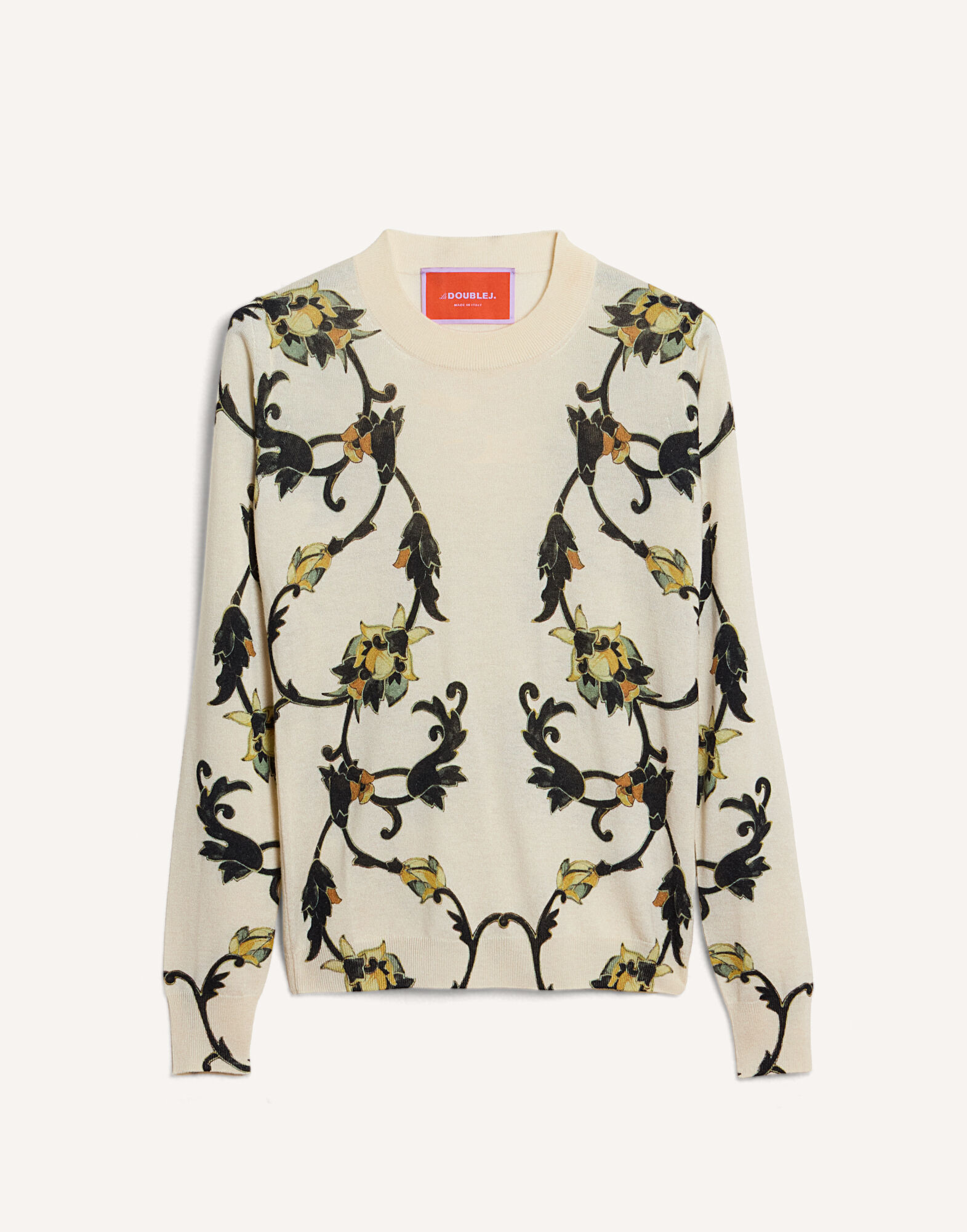 La DoubleJ Silky Crew Neck Buttercup Plac&eacute;e White PUL0305KNI172VA511WH01
