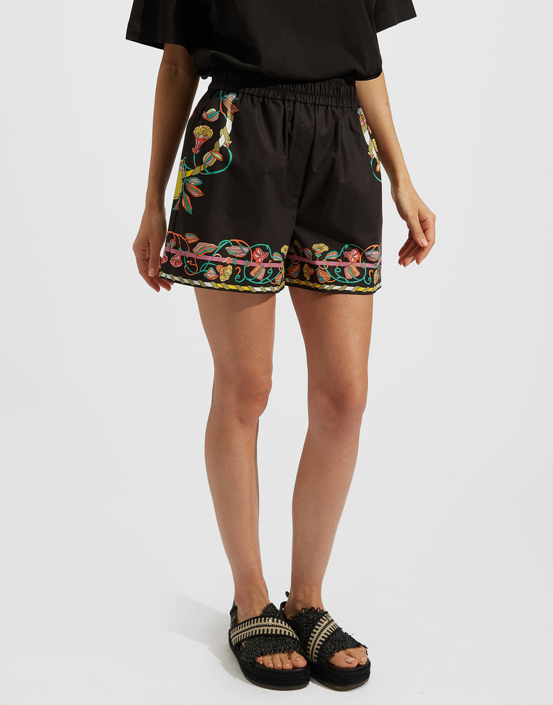 La DoubleJ Pull-Up Shorts La DoubleJ Pull-Up Shorts Borboni Placée Nero TRO0060COT015BRN02BL01