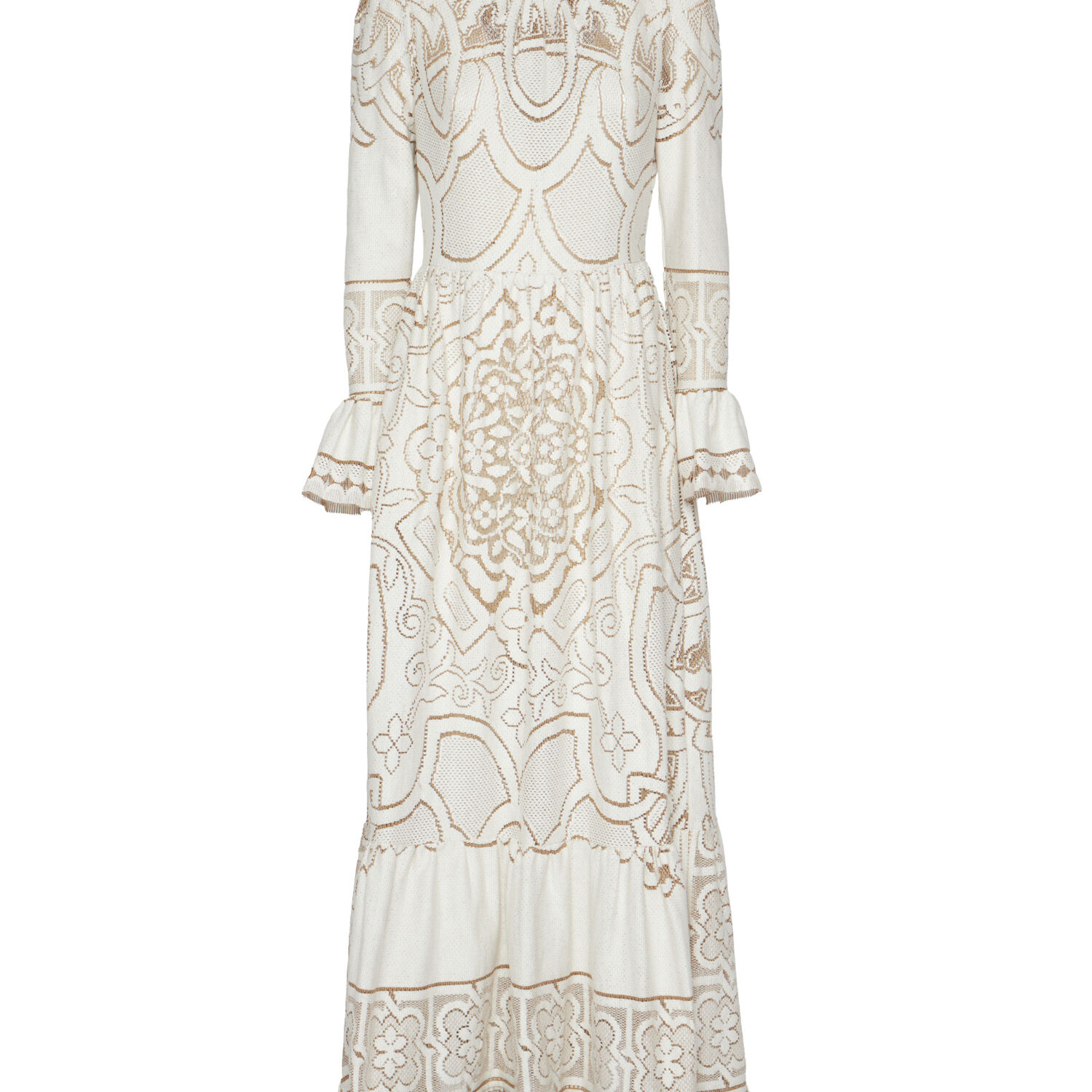 La Doublej Lacey Visconti Dress In Solid White Smoke