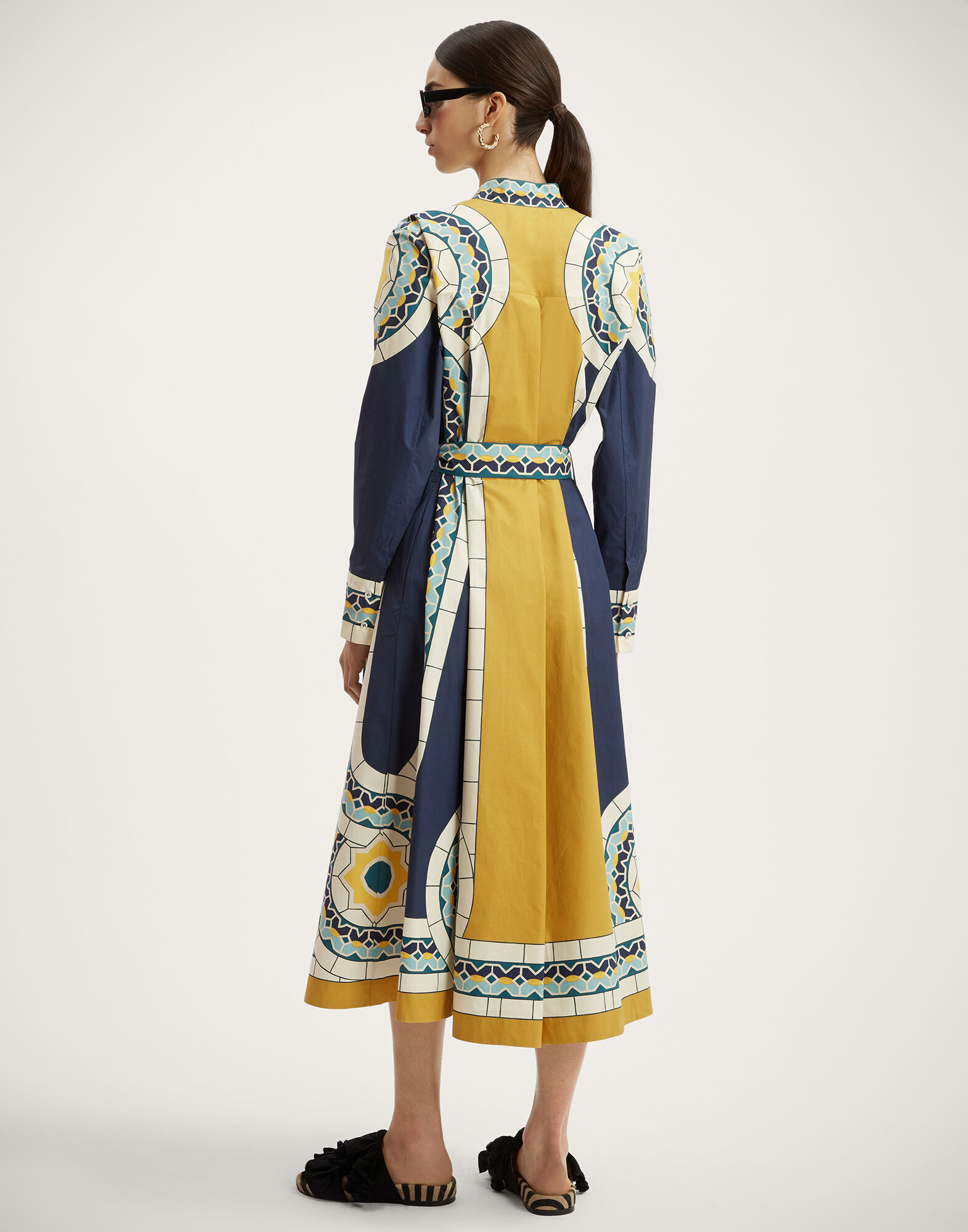 La DoubleJ Sundowner Dress Mudejar Plac&eacute;e Blue DRE0459COT015MUD01BU03