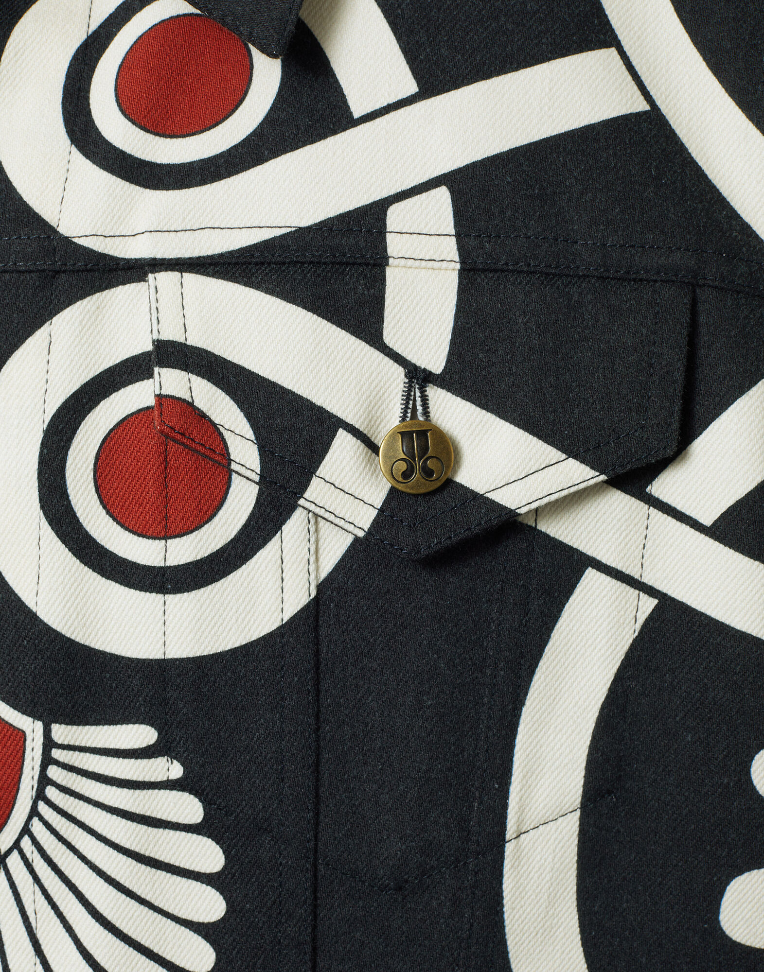 La DoubleJ JJ Jean Jacket Medallion Plac&eacute;e Black JAC0070DEN001MED01BL01