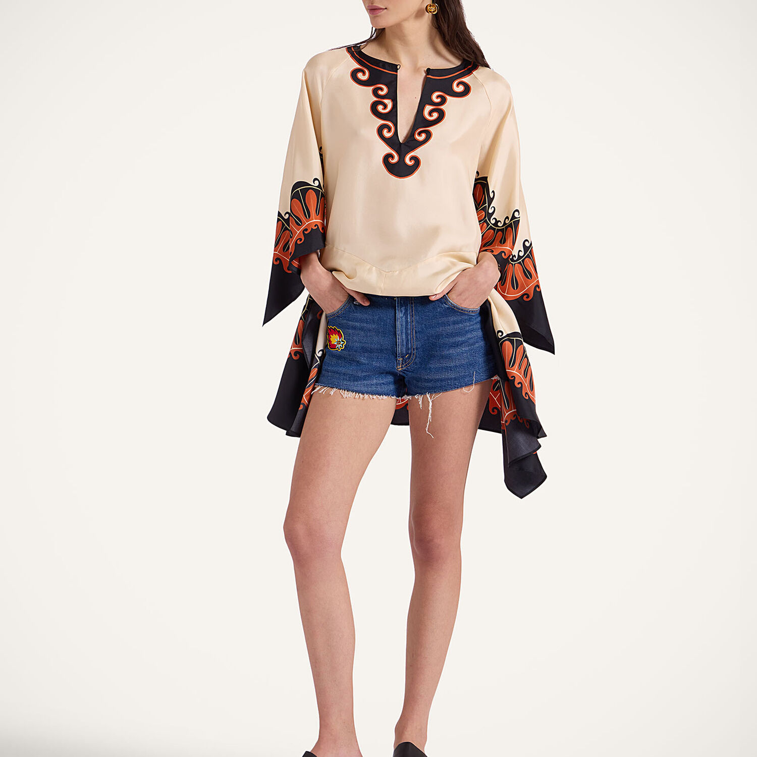 La Doublej Malibu Dress In Pacific Placée Dark Orange