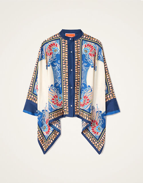 La DoubleJ Foulard Shirt Lemuria Placée Blue SHI0059SIL006LEM02BU03