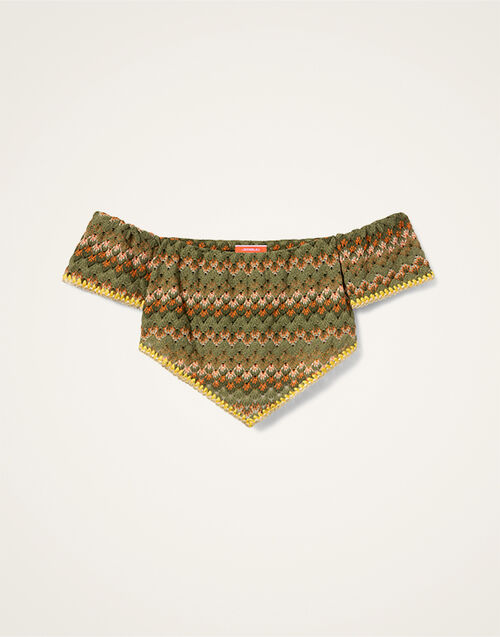La DoubleJ Sand Dollar Top Multicolor Green & Orange TOP0211COT091SOLIDGR02