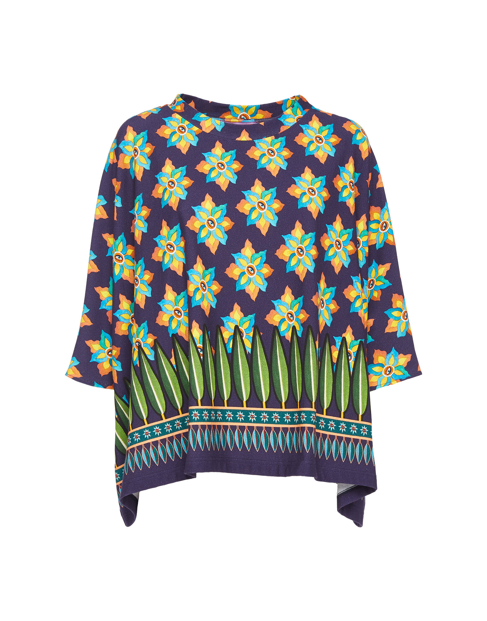 La DoubleJ Meditation Poncho Occhi TOP0055JER020OCC0001