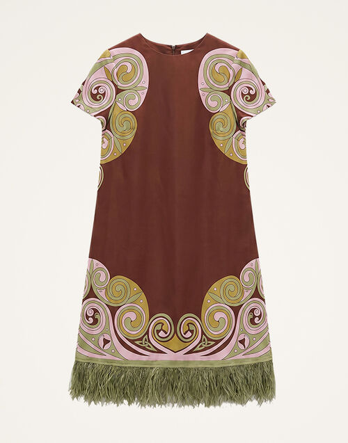 La DoubleJ Mini Swing Dress Kells Swirl Plac&eacute;e Burgundy DRE0963SIL026KLS01RE07