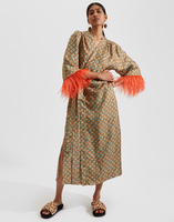 La DoubleJ Boudoir Dress (With Feathers) La DoubleJ Boudoir Dress (With Feathers) Puzzle Bordeaux DRE0301SIL001PUZ0001
