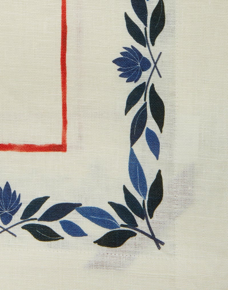 La DoubleJ Large Tablecloth La DoubleJ Large Tablecloth Wildbird Placée Blue TBC0018LIN008BIR04BU03