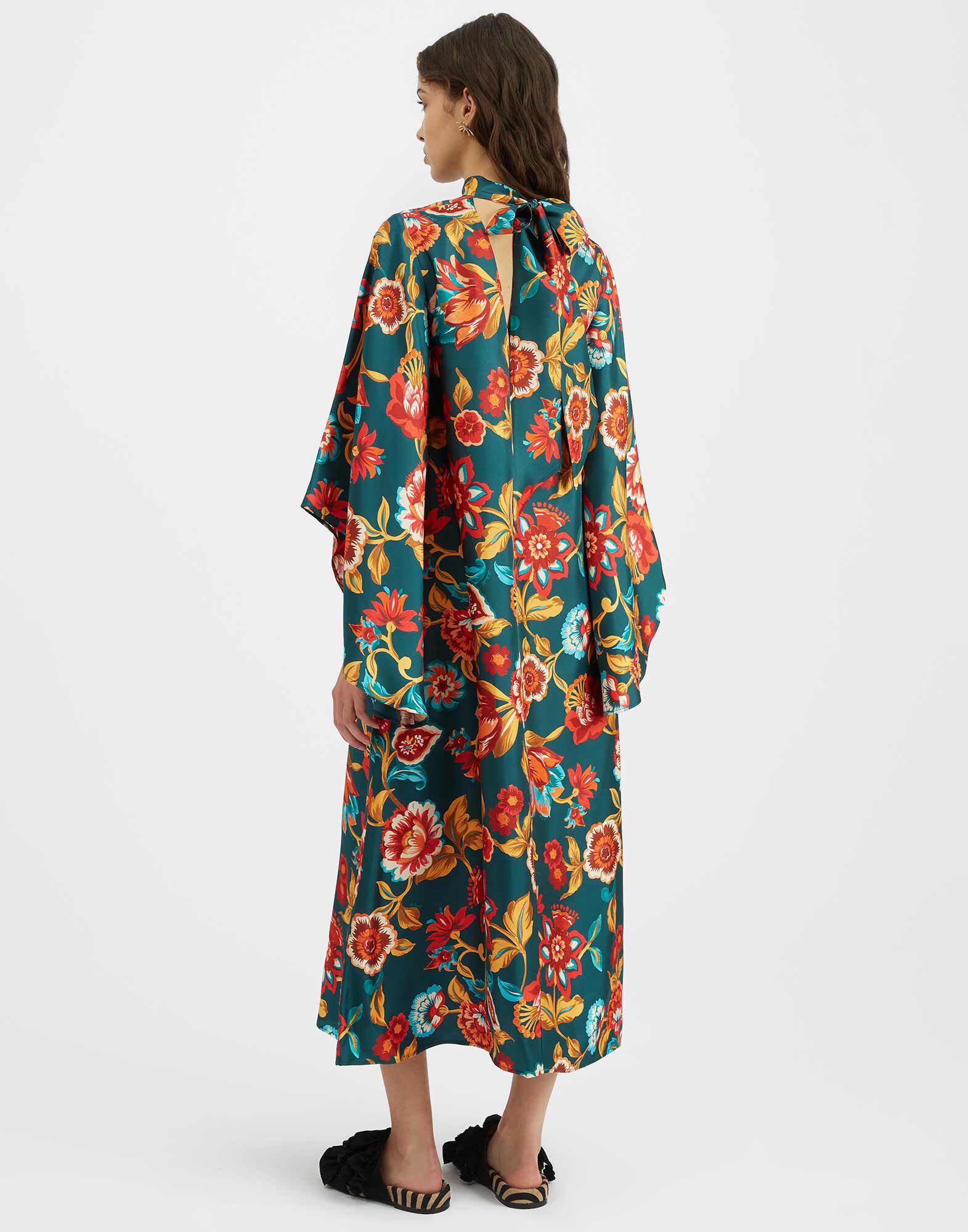 La DoubleJ Magnifico Midi Dress Hottie Emerald DRE0702SIL001HOT01GR04