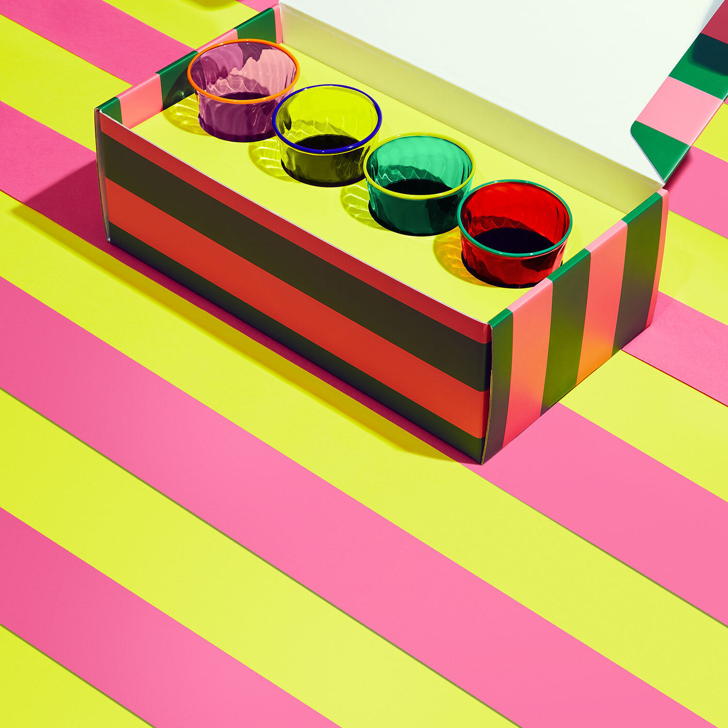 La Doublej X Salviati Set Of Four Glasses In Rainbow