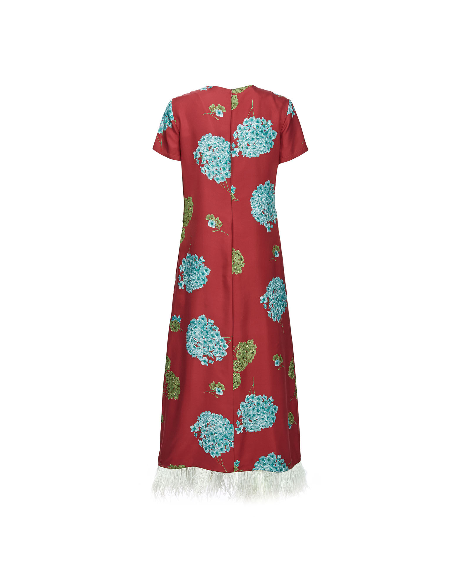 La DoubleJ Swing Dress (With Feathers) Ortensia Bordeaux DRE0316SIL001ORT0004