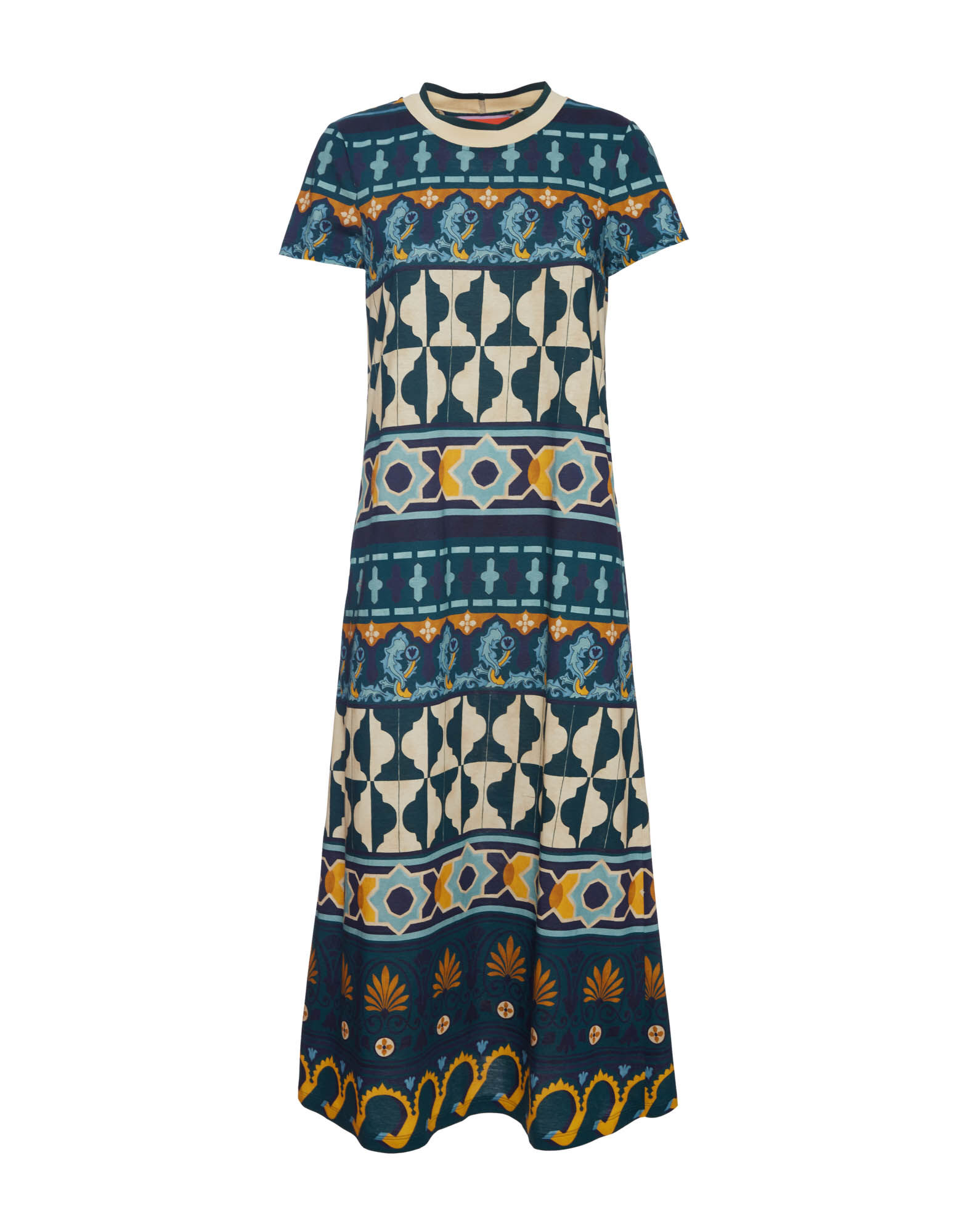 La DoubleJ Sporty Swing Dress Casareale Barr&eacute; Plac&egrave;e Emerald DRE0247JER002REA03GR04