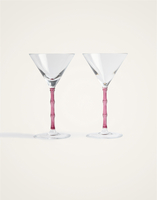 La DoubleJ Bamboo Martini Glasses Set Of 2 La DoubleJ Bamboo Martini Glasses Set Of 2 Solid Pink GLA0051GLS002SOLIDPI01