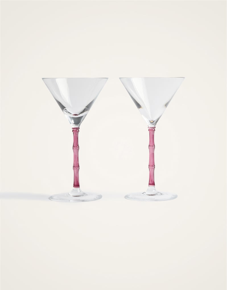 La DoubleJ Bamboo Martini Glasses Set Of 2 La DoubleJ Bamboo Martini Glasses Set Of 2 Solid Pink GLA0051GLS002SOLIDPI01