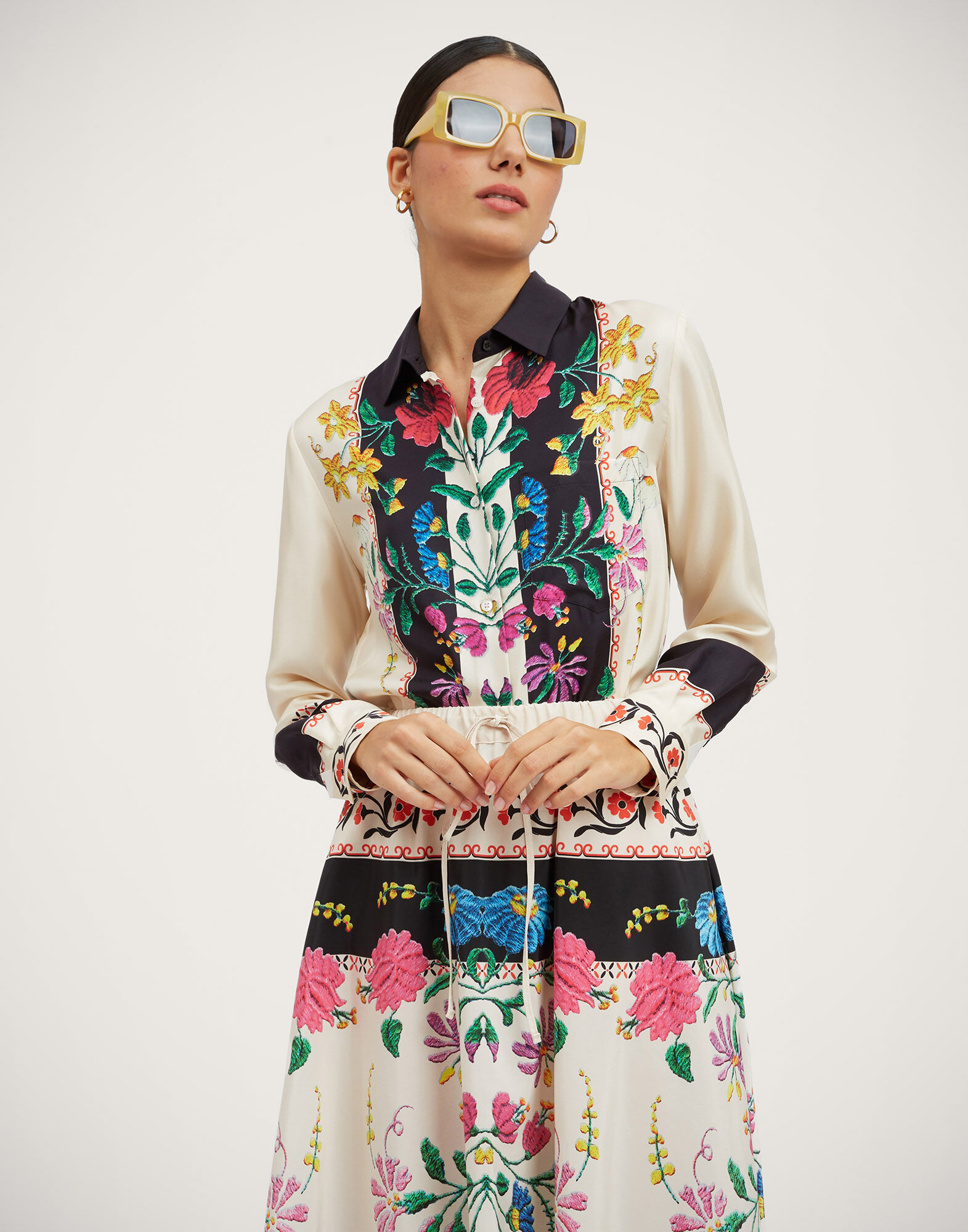 La DoubleJ Boy Shirt Plaza Plac&eacute;e Ivory SHI0040SIL006PLA04WH04