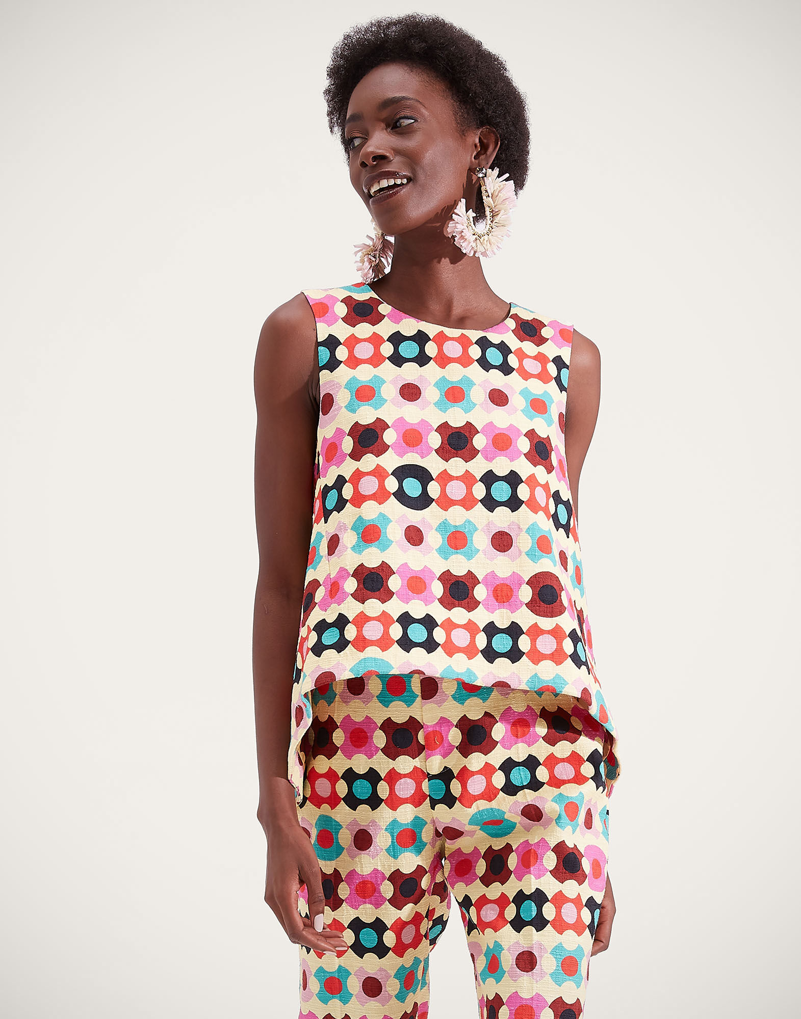 La Scala Top in Groovy Dot Giallo for Women | La DoubleJ