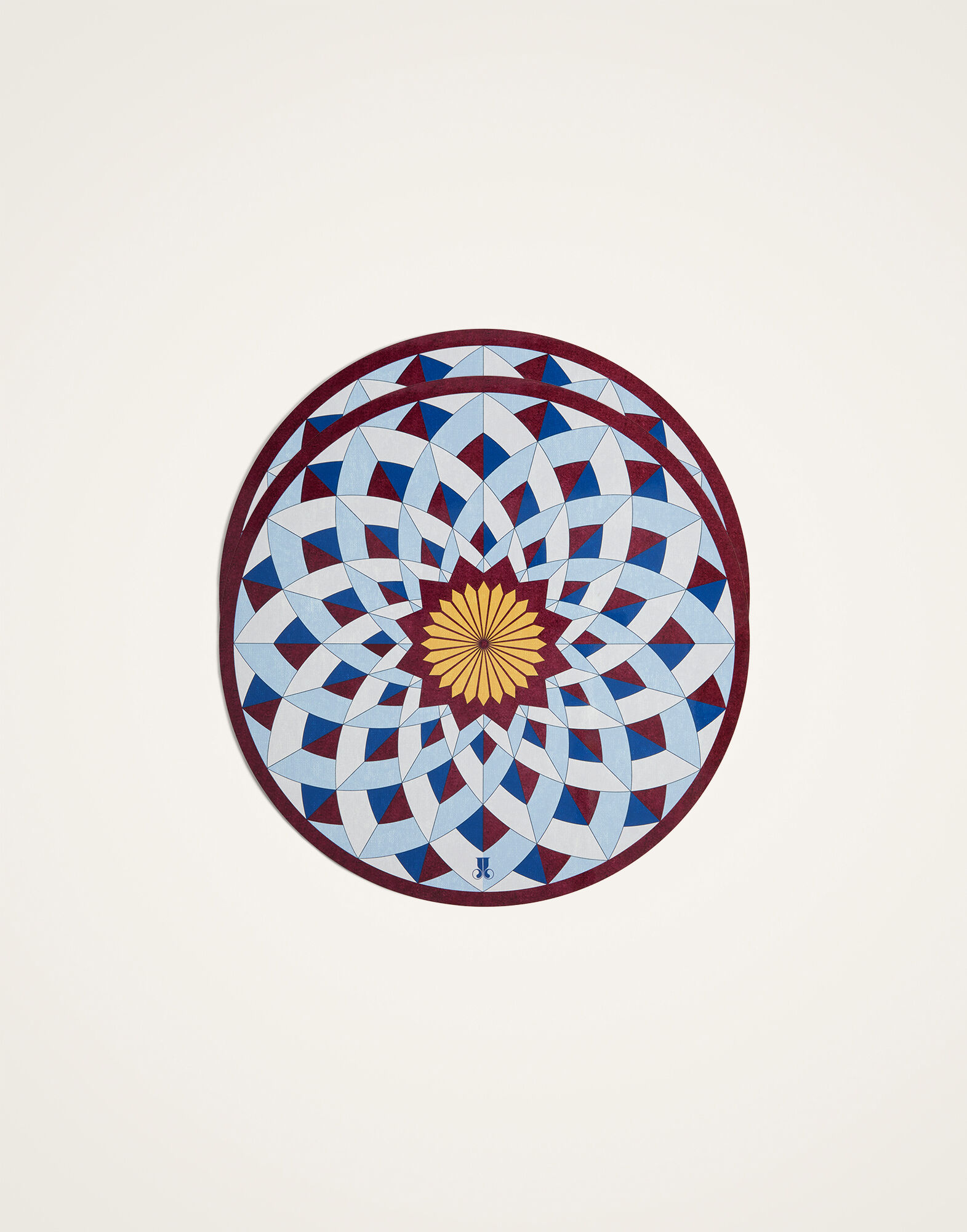 La DoubleJ Disk Placemats Set Of 2 Lotus Of Life Blue PMT0032CRK001LOL01BU03