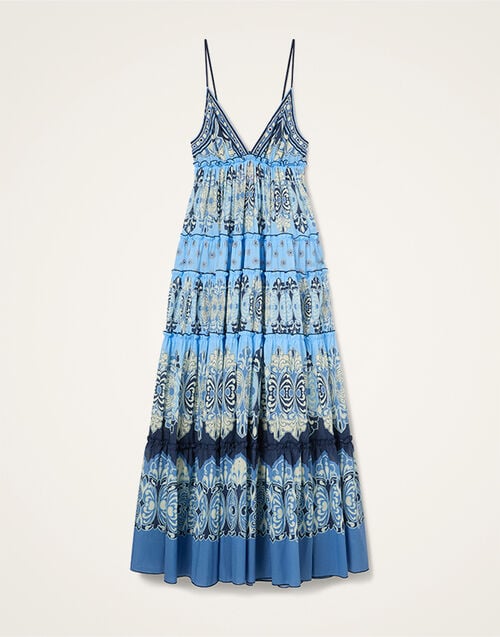 La DoubleJ Nymph Dress Cocoon Plac&eacute;e Blue DRE1105COT093COC02BU03