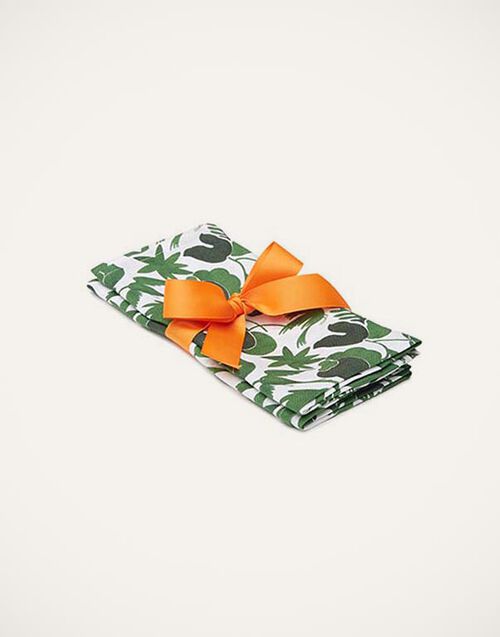 La DoubleJ Large Napkins Set Of 2 Wildbird Verde Small NAP0006LIN001CER0021