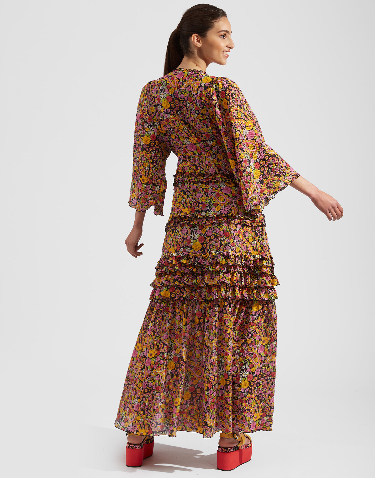 La DoubleJ Jeanne Dress Tripping Nero DRE0376CRE006TRG0002