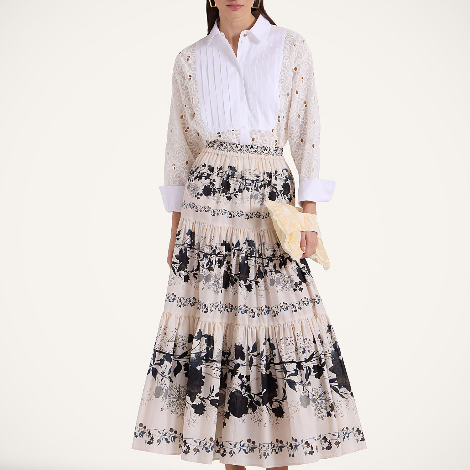Shop La Doublej Big Skirt In Stilo Placée Ivory