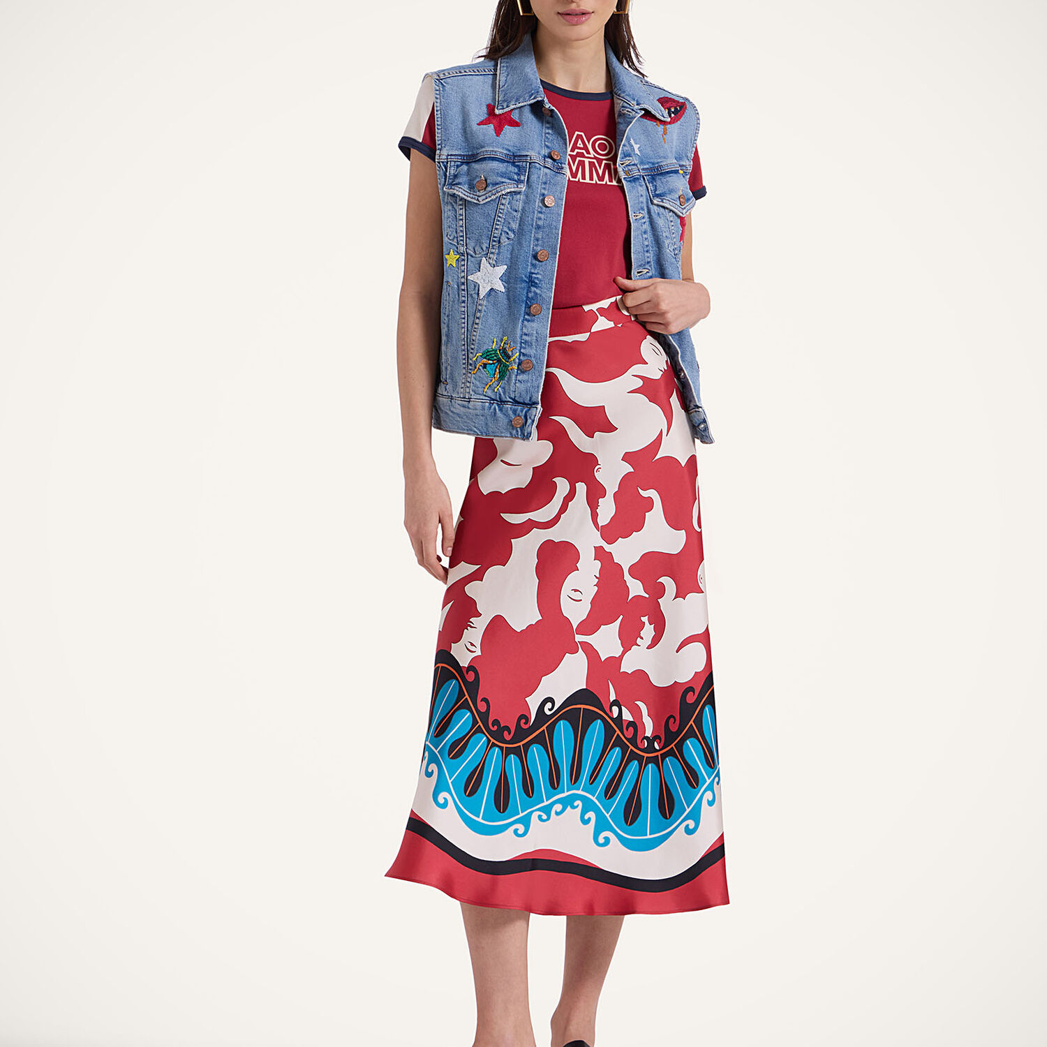 La Doublej X Lungomare Skirt Mamma Placee In Mamma Placée Red