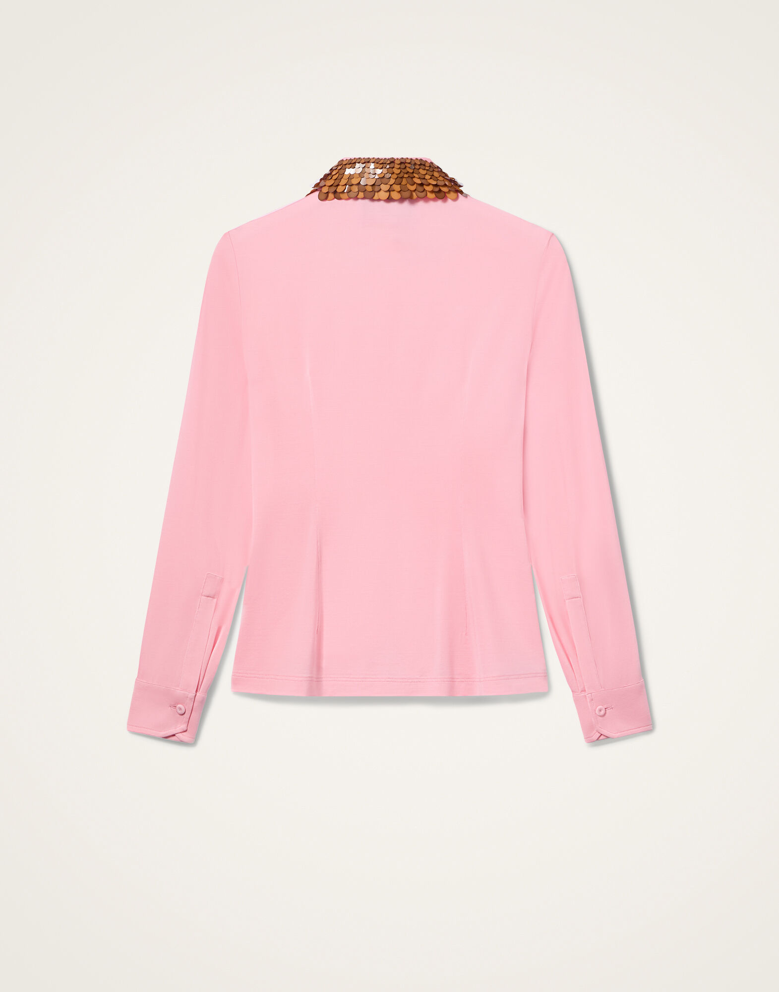 La DoubleJ Fitted Shirt Solid Pink SHI0157JER074SOLIDPI01