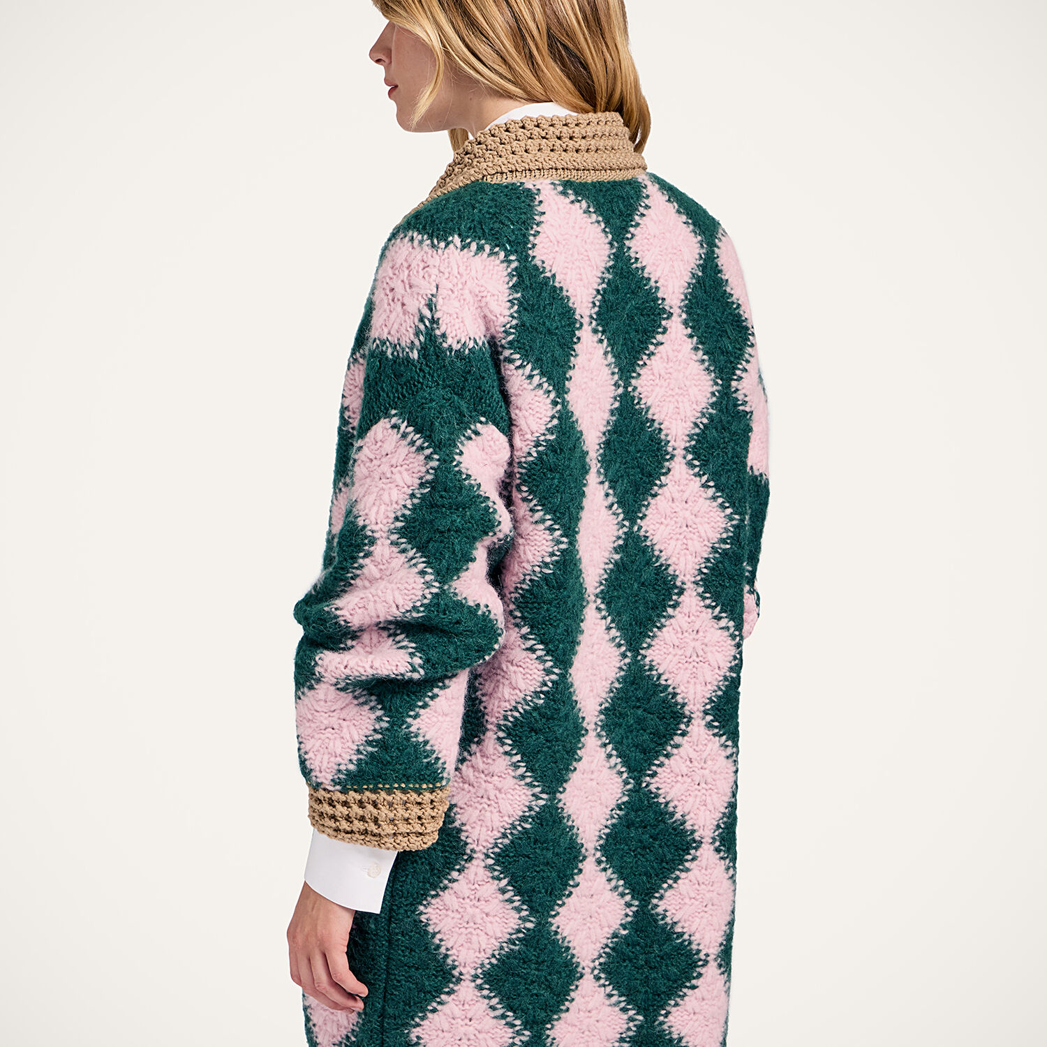 La Doublej Crochet Bowling Cardigan In Green